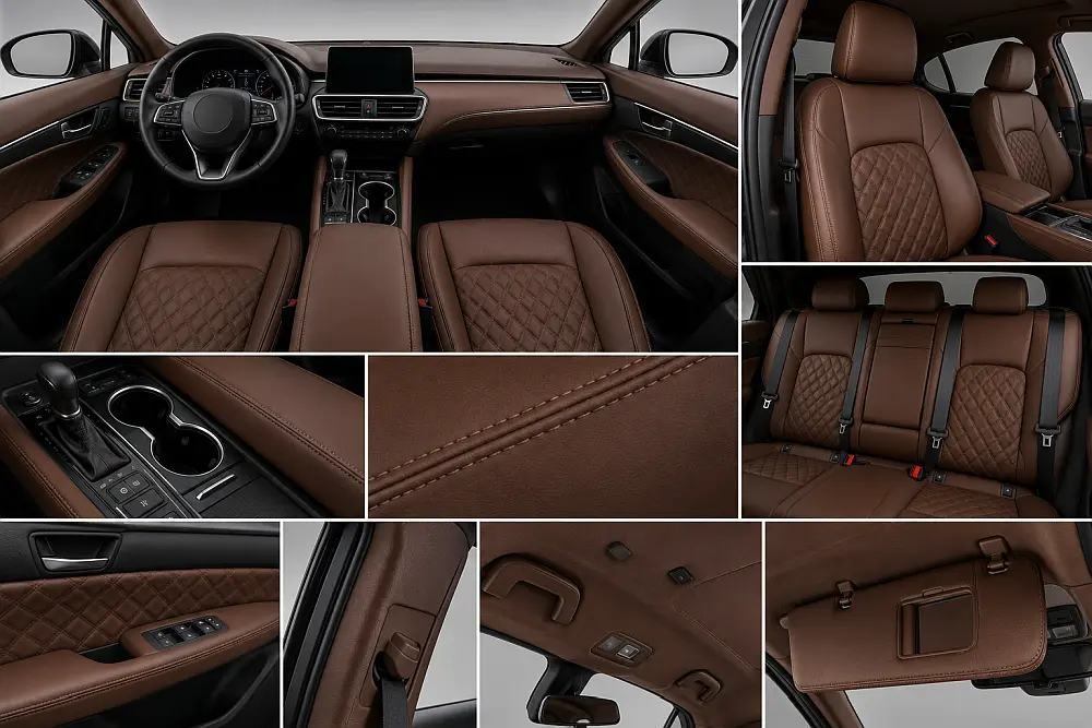 Automotive visors pillars and matching interior trim