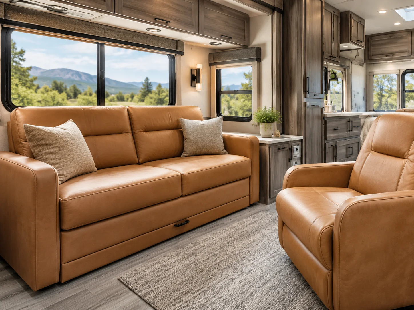 RV sofa sleeper and lounge seating upholstery